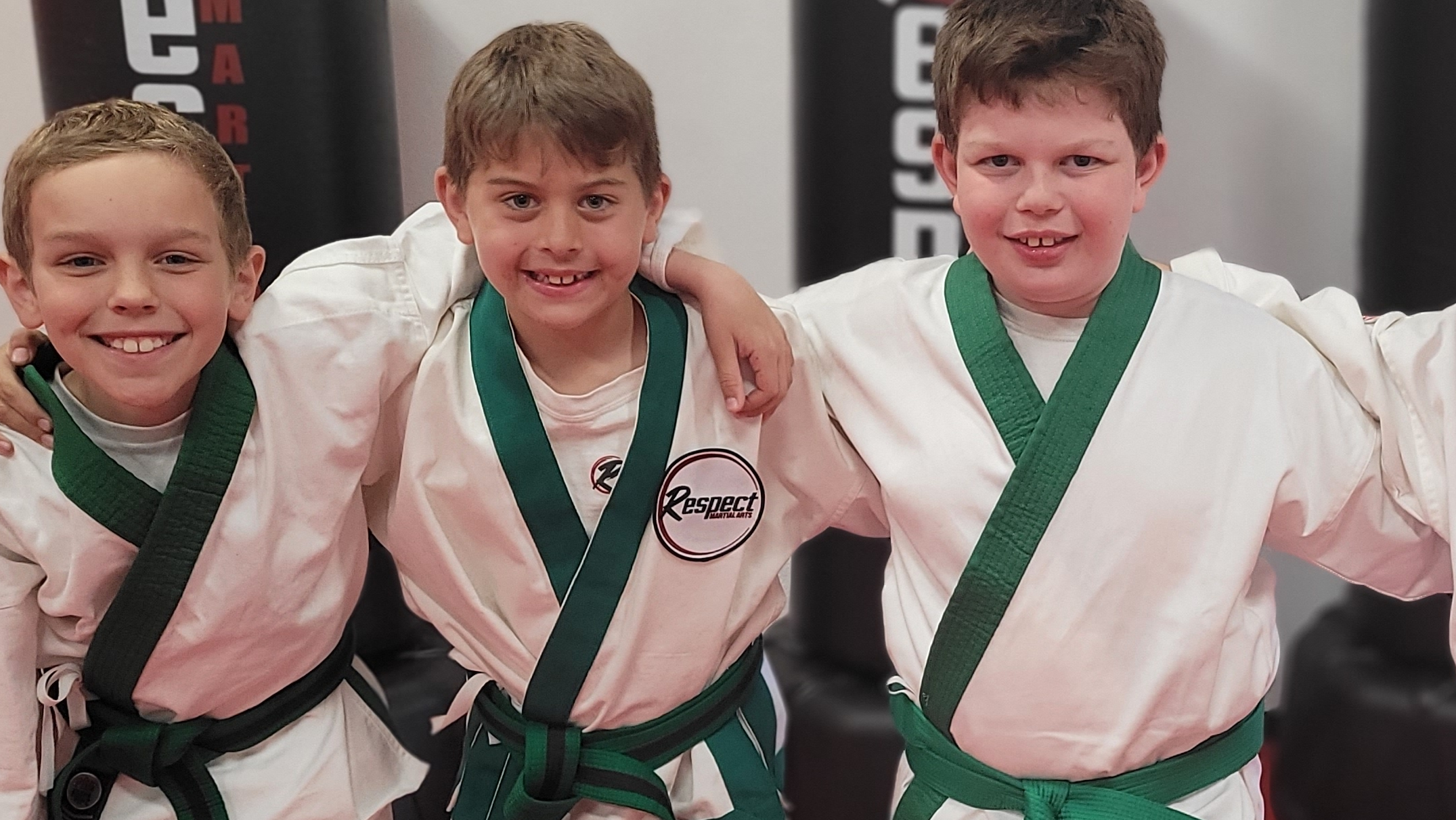 Kids karate and youth kickboxing class students at Respect Martial Arts in Agoura Hills